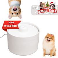 Fantana de apa SHAW® din ceramica, silentioasa, sistem filtrare, 2L