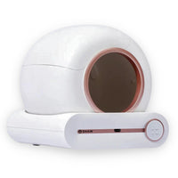 Litiera automata smart SHAW® ROZ pentru pisici, auto-curatare, sterilizare, aplicatie mobila, 9L