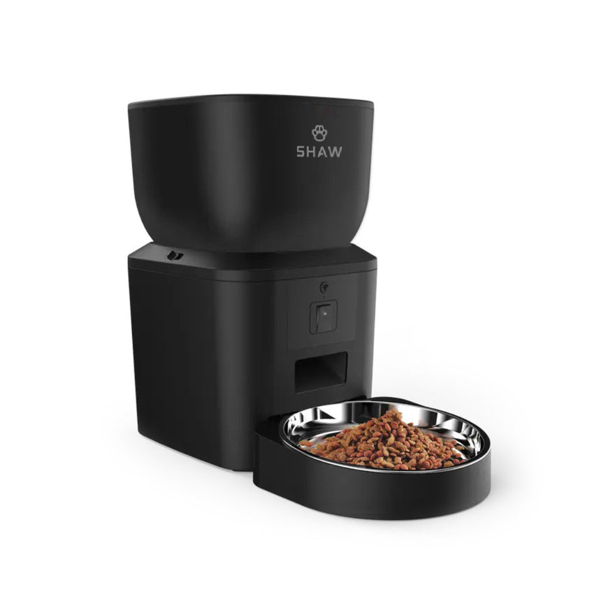 Hranitor automat smart SHAW® pentru caini si pisici cu camera reglabila, aplicatie mobila, 4L, programare hranire