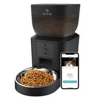 Hranitor automat smart SHAW® pentru caini si pisici cu camera reglabila, aplicatie mobila, 4L, programare hranire