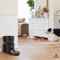 Hranitor automat smart SHAW® pentru caini si pisici cu camera reglabila, aplicatie mobila, 4L, programare hranire