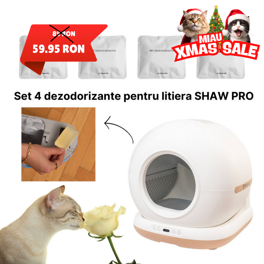 Set 4x Odorizant Litiera Automata SHAW PRO/ ULTRA/ ULTRA VIEW – Eliminare Eficienta a Mirosurilor
