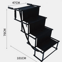 Scara pentru caini SHAW®, negru, 4 trepte, pliabila