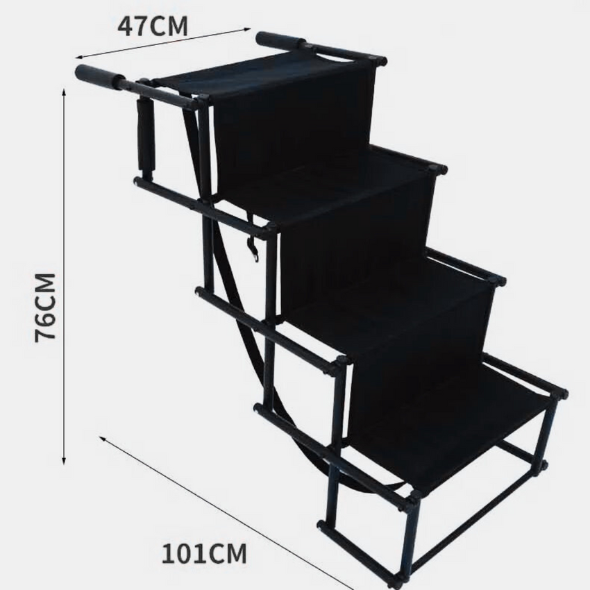 Scara pentru caini SHAW®, negru, 4 trepte, pliabila