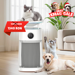 Purificator de Aer SHAW pentru Par de Animale si Alergeni, HEPA, UV, Placa Termica pentru Pisici, 500 m³/h