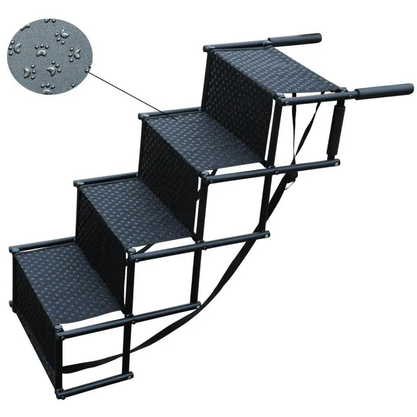 Scara pentru caini SHAW®, negru, 4 trepte, pliabila