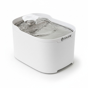 Fantana automata de apa SHAW Fresh pentru caini si pisici, tava din inox, capacitate 2.5L, pompa silentioasa, apa filtrata continuu
