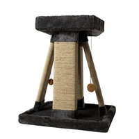 Ansamblu de catarat pentru pisici cu zone de zgariat si culcus superior, model tip piramida, MDF, inaltime 59 cm