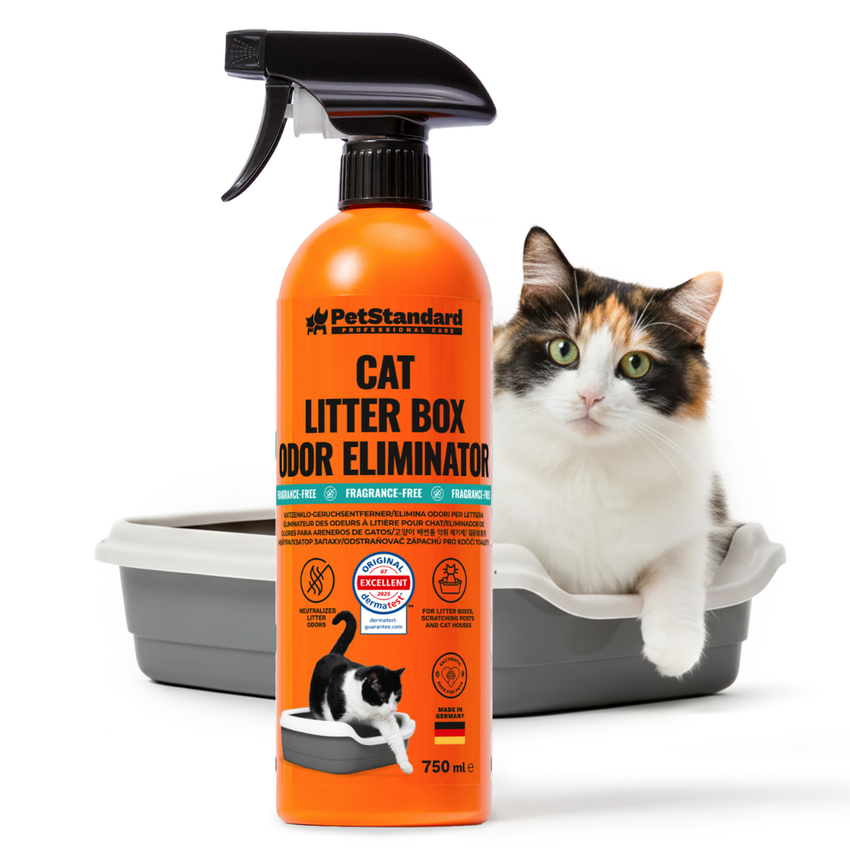 Solutie Profesionala Enzimatica pentru Eliminarea Mirosului de Urina din Litiera Pisicii, pentru Curatare Litiera, fara parfum, 750 ml