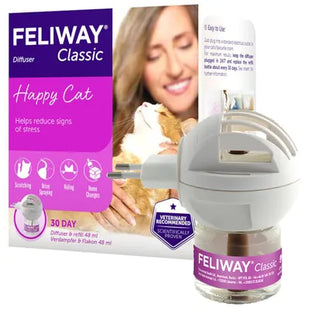 Difuzor cu Feromoni pentru Pisici Feliway Classic Difuzor + Rezerva 48ml, Reducerea Stresului si Adaptare Usoara in Casa