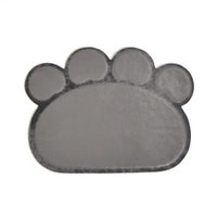 Covoras pentru pisici de pus in fata litierei, PVC, forma de labuta, gri