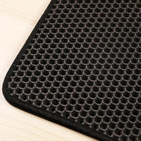 Covoras colector de nisip pentru litiera pisicii, negru, PVC