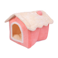 Casuta textila pliabila SHAW®, pentru caini si pisici, calduroasa, 40x32 x35 cm, roz