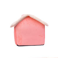 Casuta textila pliabila SHAW®, pentru caini si pisici, calduroasa, 40x32 x35 cm, roz