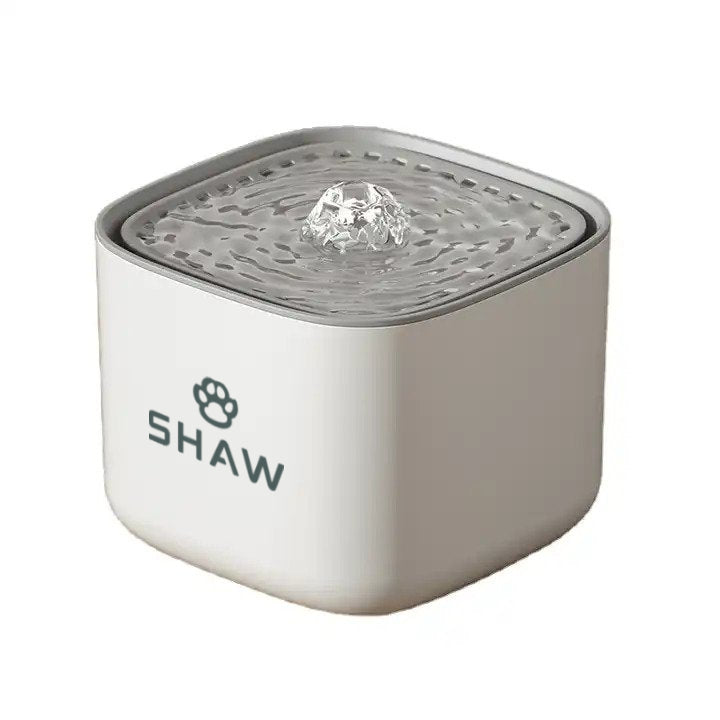 Fantana dispenser de apa SHAW® pentru pisici, Capacitate 3L, Alb-Gri