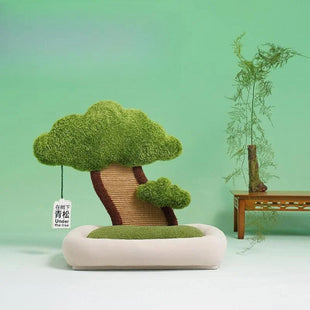 Patut cu copacel de ascutit ghearele pentru pisici, SHAW®, plic iarba pisicii