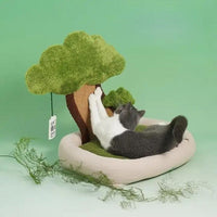 Patut cu copacel de ascutit ghearele pentru pisici, SHAW®, plic iarba pisicii