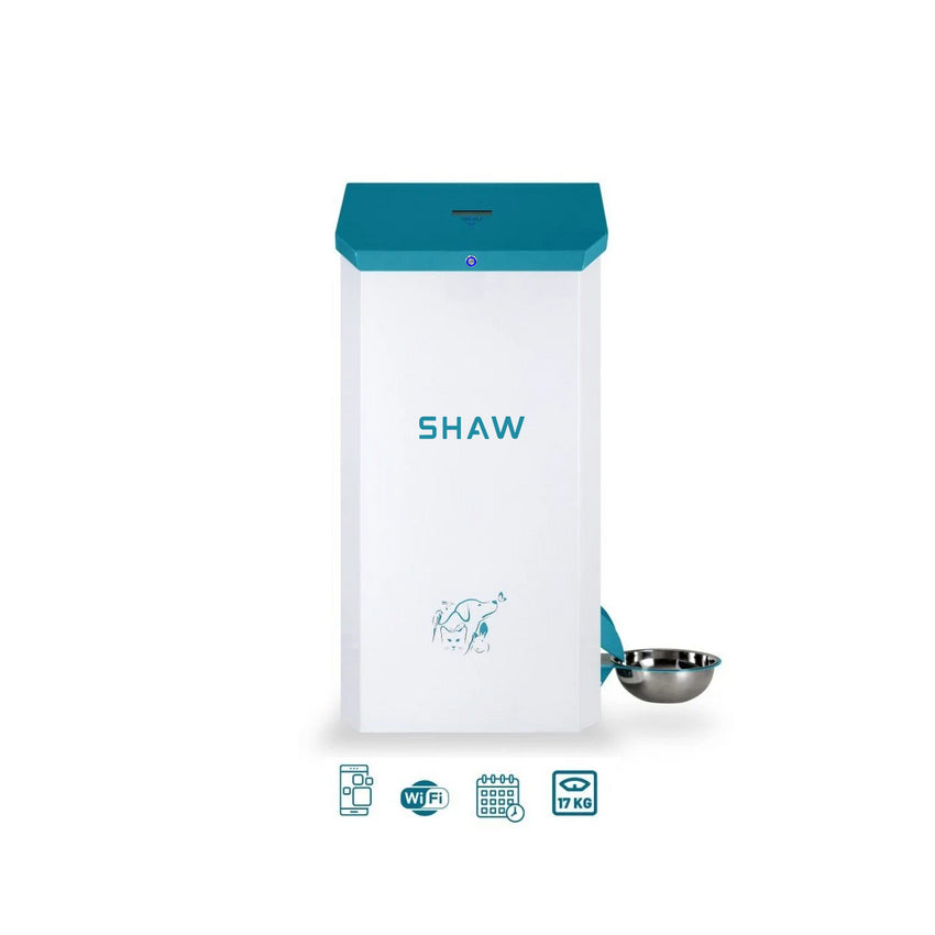 Hranitor automat smart SHAW® pentru caini talie mare, Capacitate 17kg, Programare hrana, Aplicatie mobila, 1 bol