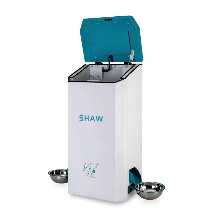 Hranitor automat smart SHAW® pentru caini talie mare, Capacitate 17kg, Programare hrana, Aplicatie mobila, 2 boluri