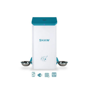 Hranitor automat smart SHAW® pentru caini talie mare, Capacitate 17kg, Programare hrana, Aplicatie mobila, 2 boluri