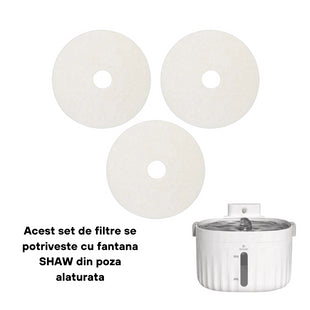 Set 3 filtre pentru fantana SHAW® cu baterie si senzor miscare, utilizare timp de 6 - 12 luni