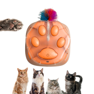 Jucarie pentru pisici interactiva cu pana miscatoare SHAW, forma labuta, incarcare USB