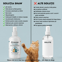 Solutie SHAW cu acid hipocloros HOCl CARE +, pentru caini si pisici, non-toxic, hipoalergenic, fara alcool si parfum