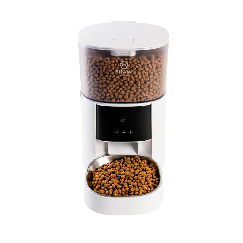 Hranitor automat Smart SHAW® PRO V2 pentru caini si pisici, Aplicatie mobila, Camera video Night Vision, Programabil, 4L