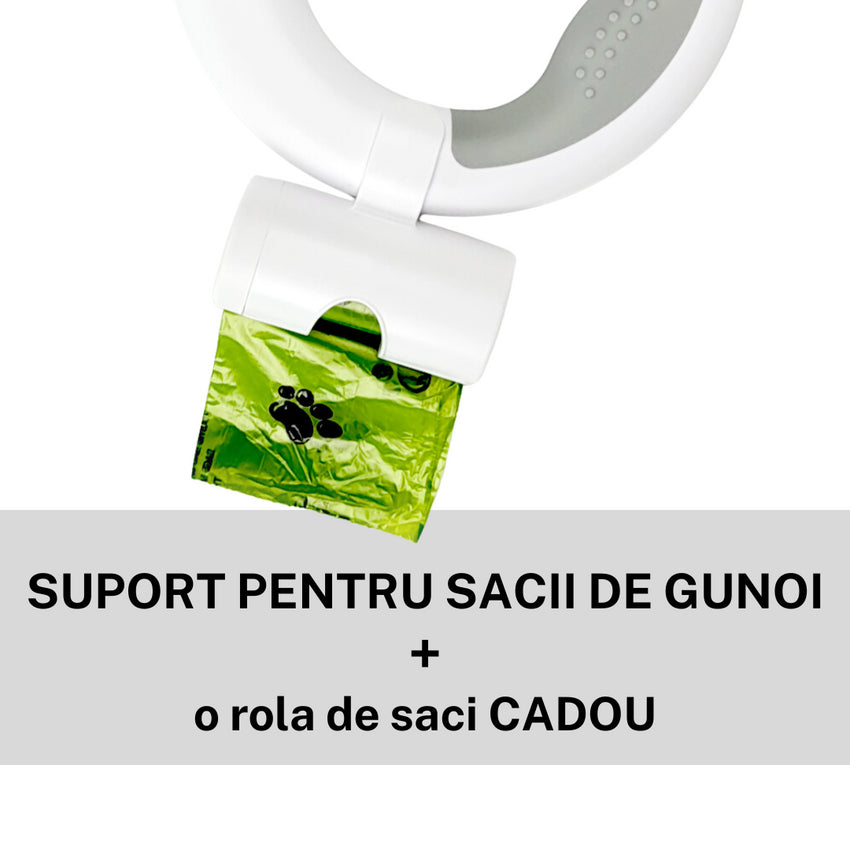 Lesa retractabila cu LED, SHAW®, cu suport si o rola saci gunoi, 3 m