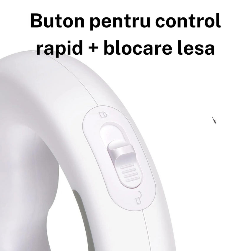 Lesa retractabila cu LED, SHAW®, cu suport si o rola saci gunoi, 3 m