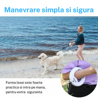 Lesa retractabila cu LED, SHAW®, cu suport si o rola saci gunoi, 3 m