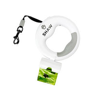 Lesa retractabila cu LED, SHAW®, cu suport si o rola saci gunoi, 3 m