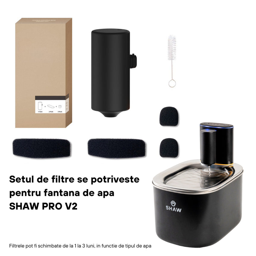 Super filtru pentru fantana de apa SHAW® PRO V2 cu baterie si senzor