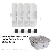 Set 4 Filtre pentru Fantana SHAW din inox cu aplicatie mobila