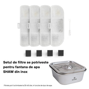 Set 4 Filtre pentru Fantana SHAW din inox cu aplicatie mobila