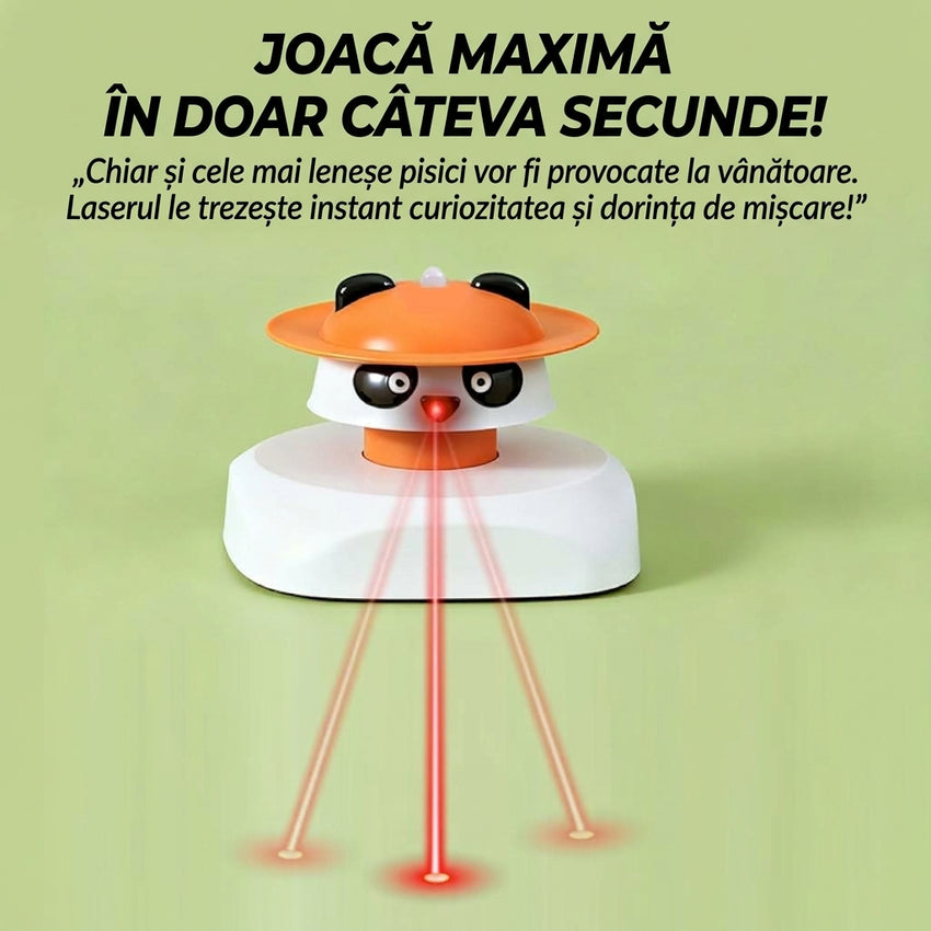 Jucarie de vanatoare pentru pisici cu pana SHAW, urmarire prada, mod rotire