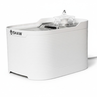 Fantana automata de apa SHAW Fresh pentru caini si pisici, tava din inox, capacitate 2.5L, pompa silentioasa, apa filtrata continuu