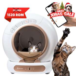 Litiera automata smart SHAW® V4 pentru pisici, auto-curatare, eliminare mirosuri prin ionizare, aplicatie mobila, 9L