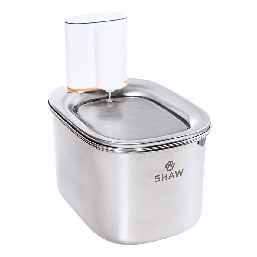 Fantana de apa smart SHAW® PRO V2 cu baterie, senzor inteligent, aplicatie mobila, filtru sterilizare UV, 4L, Inox