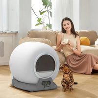 RESIGILAT - Litiera automata smart SHAW® V2 pentru pisici, auto-curatare, sterilizare, aplicatie mobila, 9L