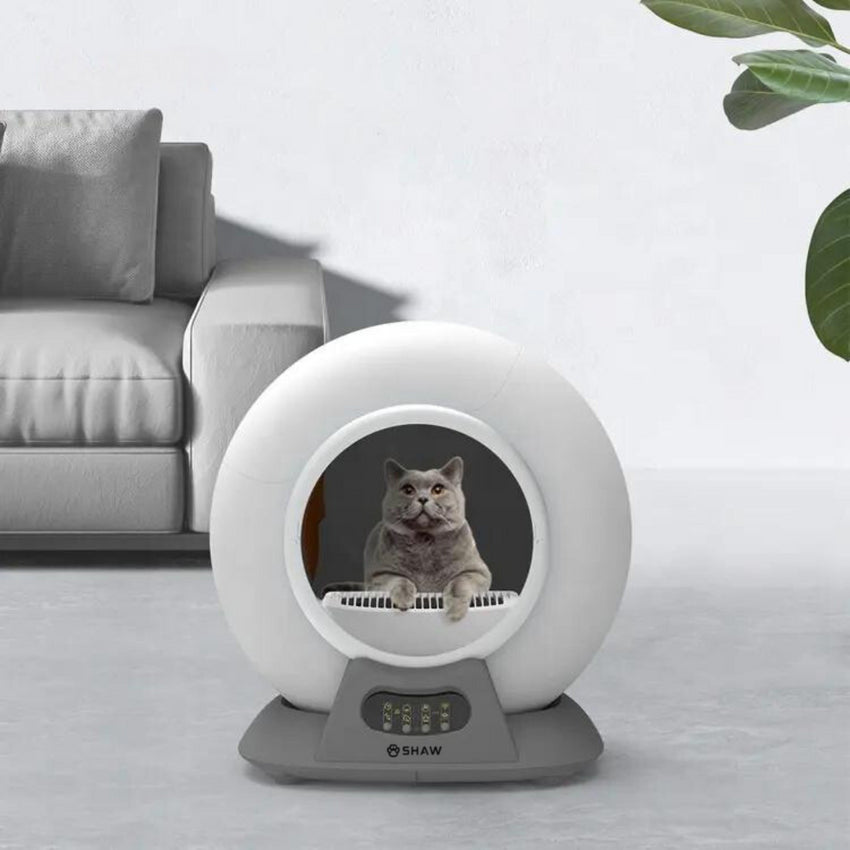 RESIGILAT - Litiera automata smart SHAW® V2 pentru pisici, auto-curatare, sterilizare, aplicatie mobila, 9L