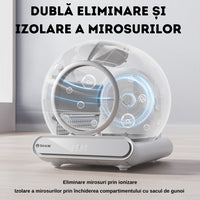 RESIGILAT - Litiera automata smart SHAW® V3 pentru pisici, auto-curatare, eliminare mirosuri prin ionizare, aplicatie mobila, 9L