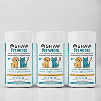 Kit 3 buc SHAW Pet Wipes cu acid hipoclorus, igiena zilnica caini si pisici
