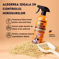 Solutie Profesionala Enzimatica pentru Eliminarea Mirosului de Urina din Litiera Pisicii, pentru Curatare Litiera, fara parfum, 750 ml