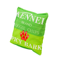 Set 2x Jucarie pentru caini tip pernuta de ros, SHAW, design punga chipsuri amuzante, Dogritos si Kennei