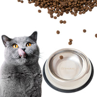 Castron din inox tip bol pentru caini si pisici SHAW, 16 cm, argintiu