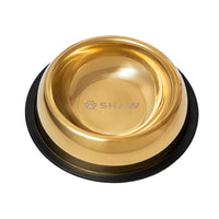 Castron din inox tip bol pentru caini si pisici SHAW, 16 cm, auriu