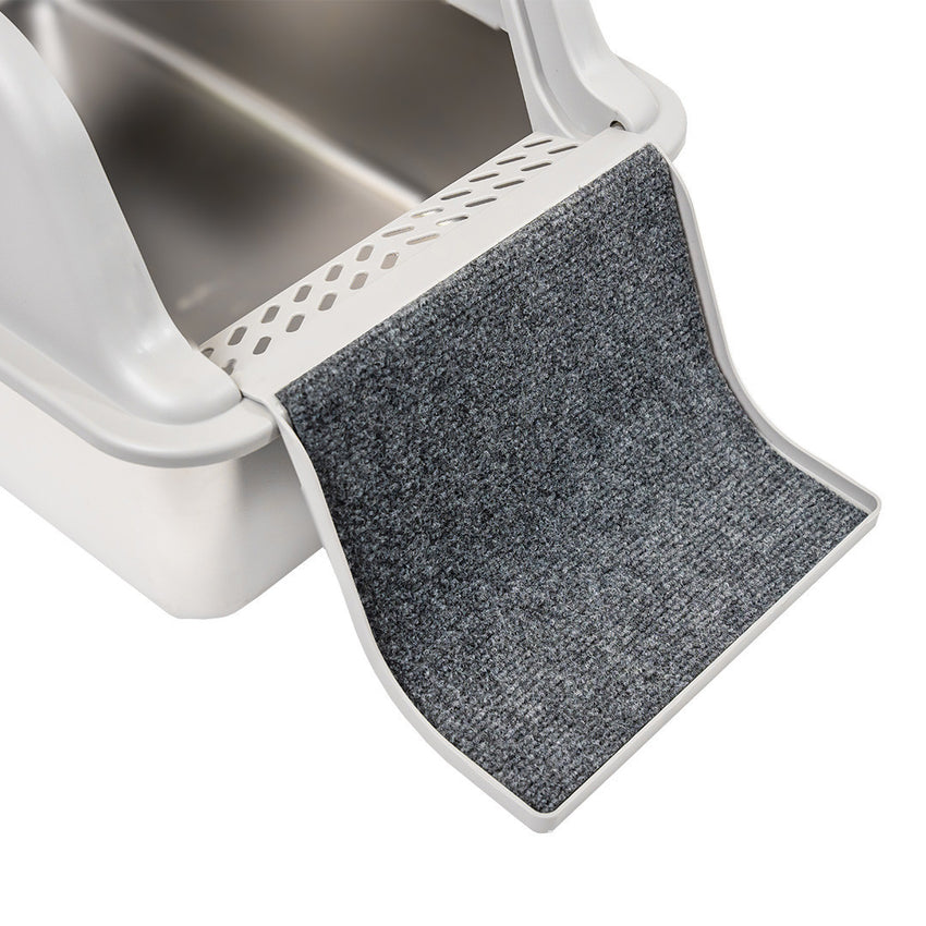 Litiera inox SHAW® XL pentru pisici, cu prag multifunctional si lopatica incluse, usor de curatat, rezistenta