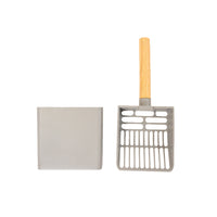 Litiera inox SHAW® XL pentru pisici, cu prag multifunctional si lopatica incluse, usor de curatat, rezistenta