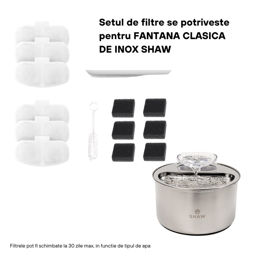 Set 6 Filtre pentru Fantana SHAW din inox